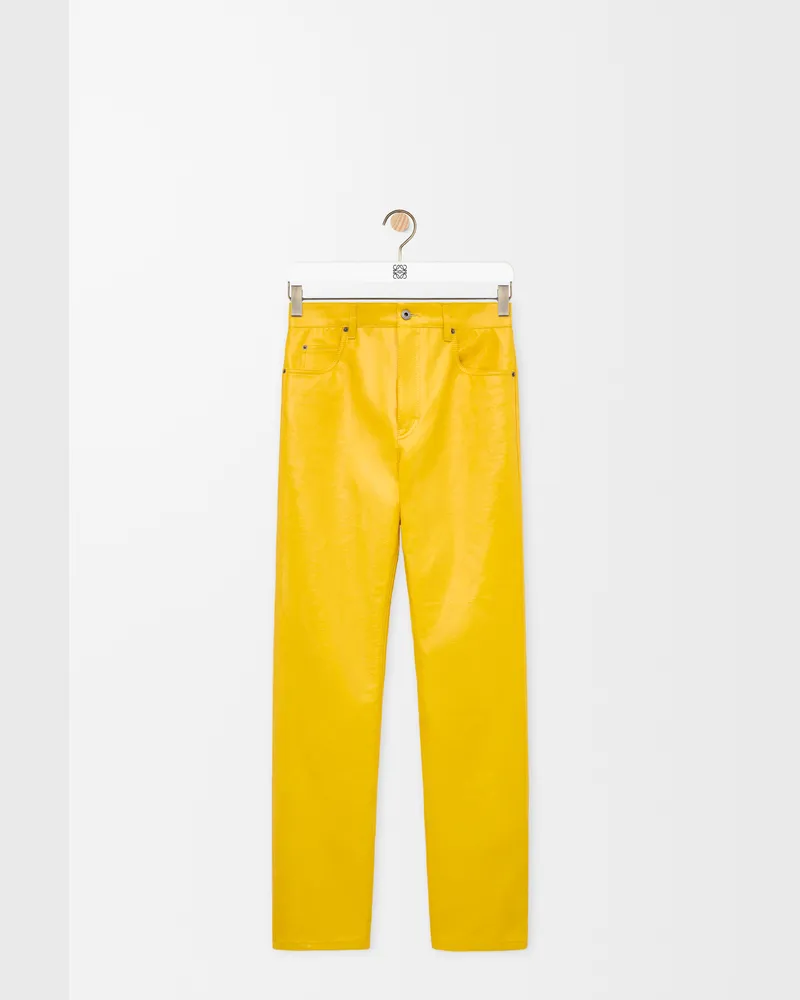 Loewe Trousers In Cotton Blend Size Hombre Yellow