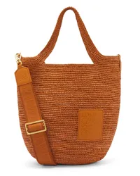 Loewe Luxury Slit bag in raffia and calfskin Honey