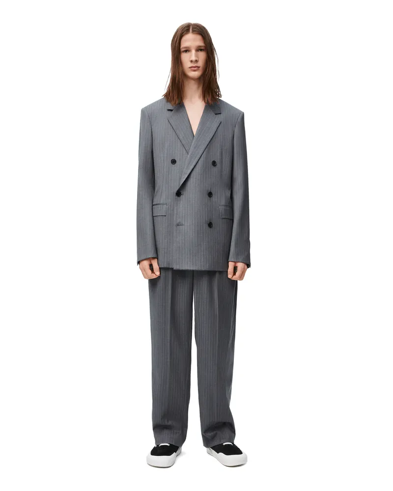 Loewe Luxury Double-breasted jacket in wool Grey