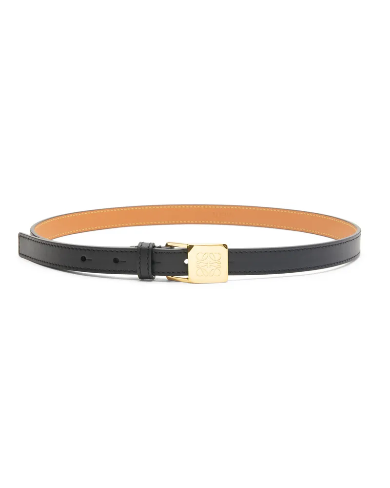 Loewe Luxury Amazona padlock belt in smooth calfskin Black