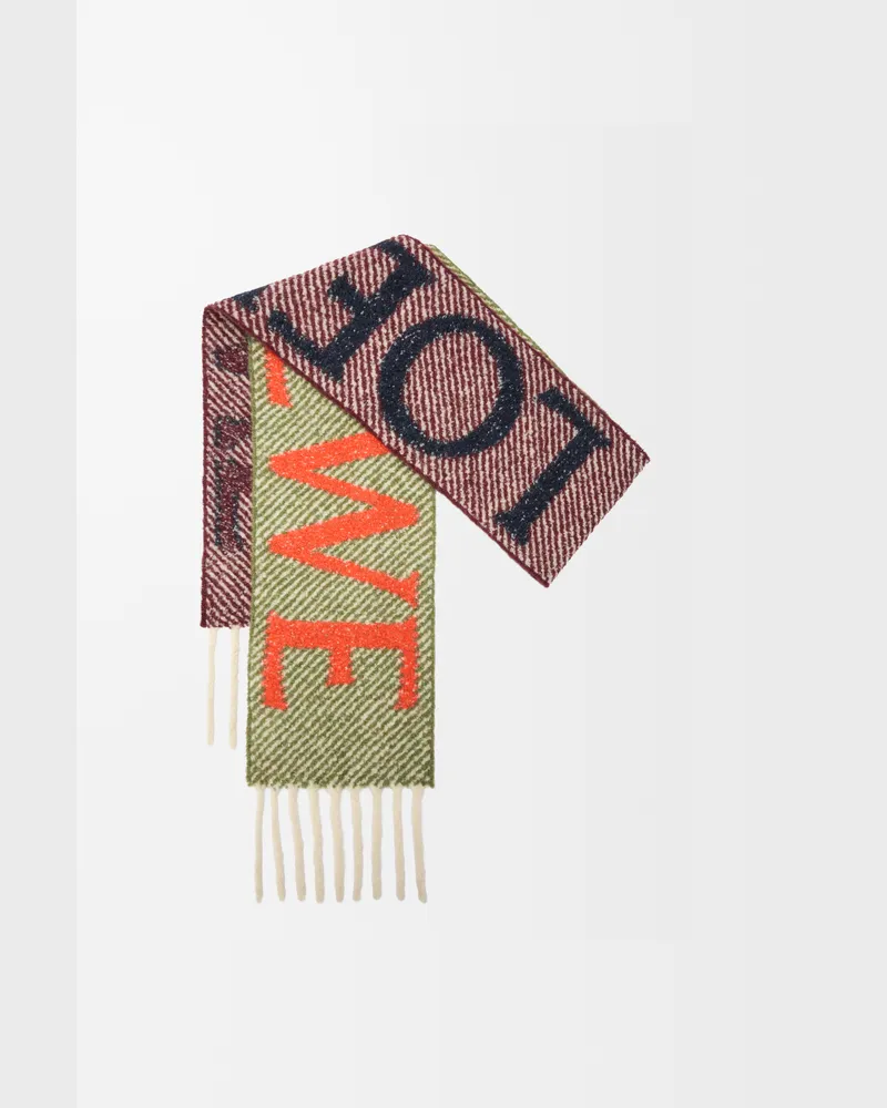Loewe Scarf In Alpaca And Wool Blend Mujer Navy