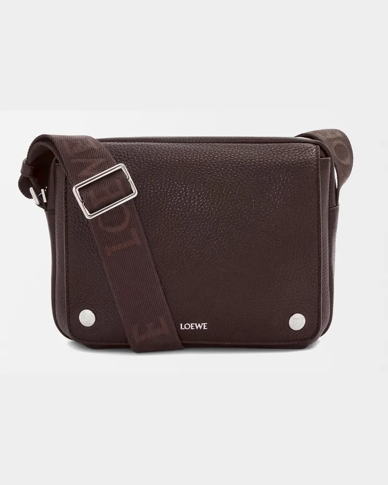 Loewe Medium Pebble Messenger Bag In Supple Grained Leather skin Hombre Oxblood