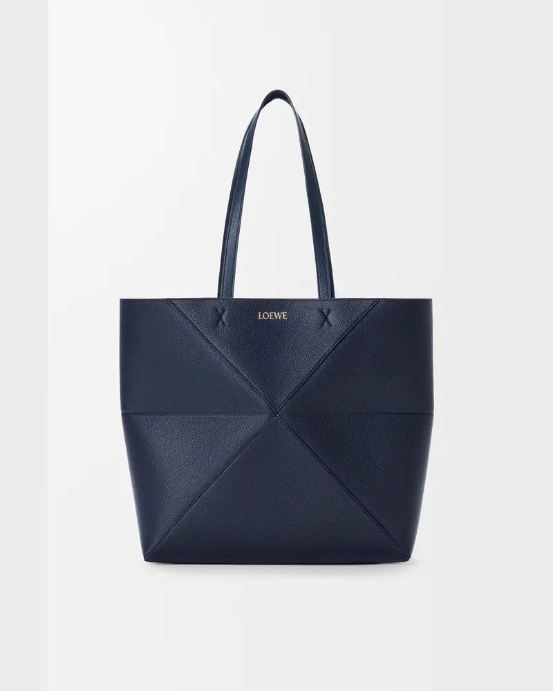 Loewe Medium Horizontal Puzzle Fold Tote In Soft Grained Leather skin Mujer Deep