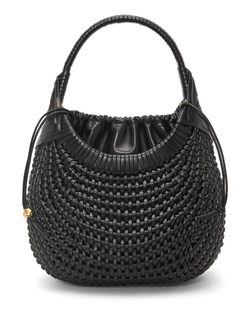 Loewe Luxury Diamond Hobo Bag In Calfskin Black