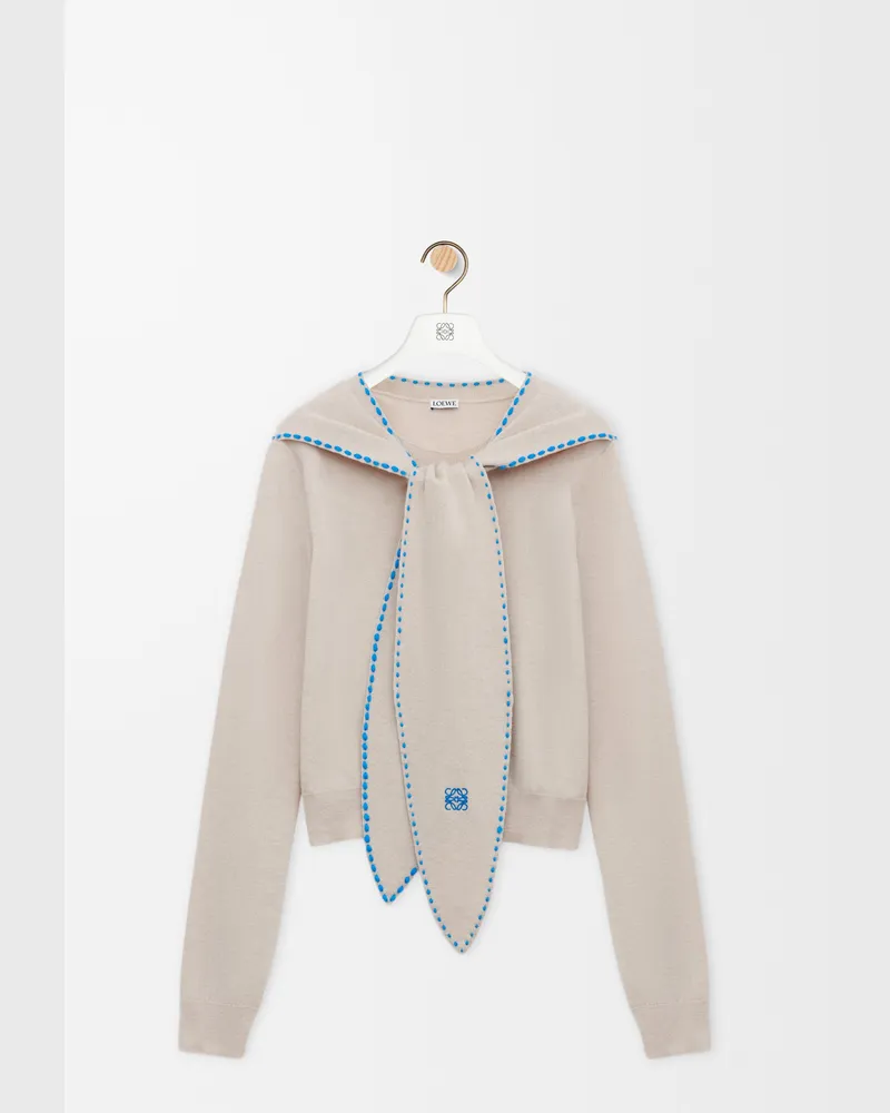 Loewe Scarf Sweater In Wool Size Mujer Beige