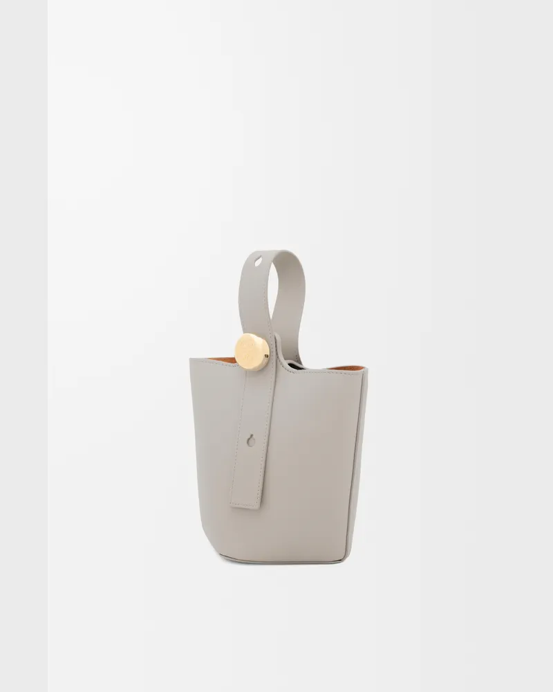 Loewe Mini Pebble Bucket In Leather skin Mujer Shell