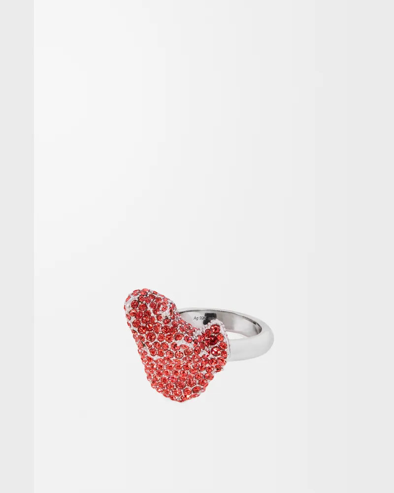 Loewe Glitter Fragment Ring In Sterling Silver And Crystals Size Mujer Silver