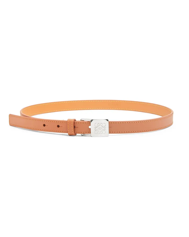 Loewe Luxury Amazona padlock belt in smooth calfskin Tan