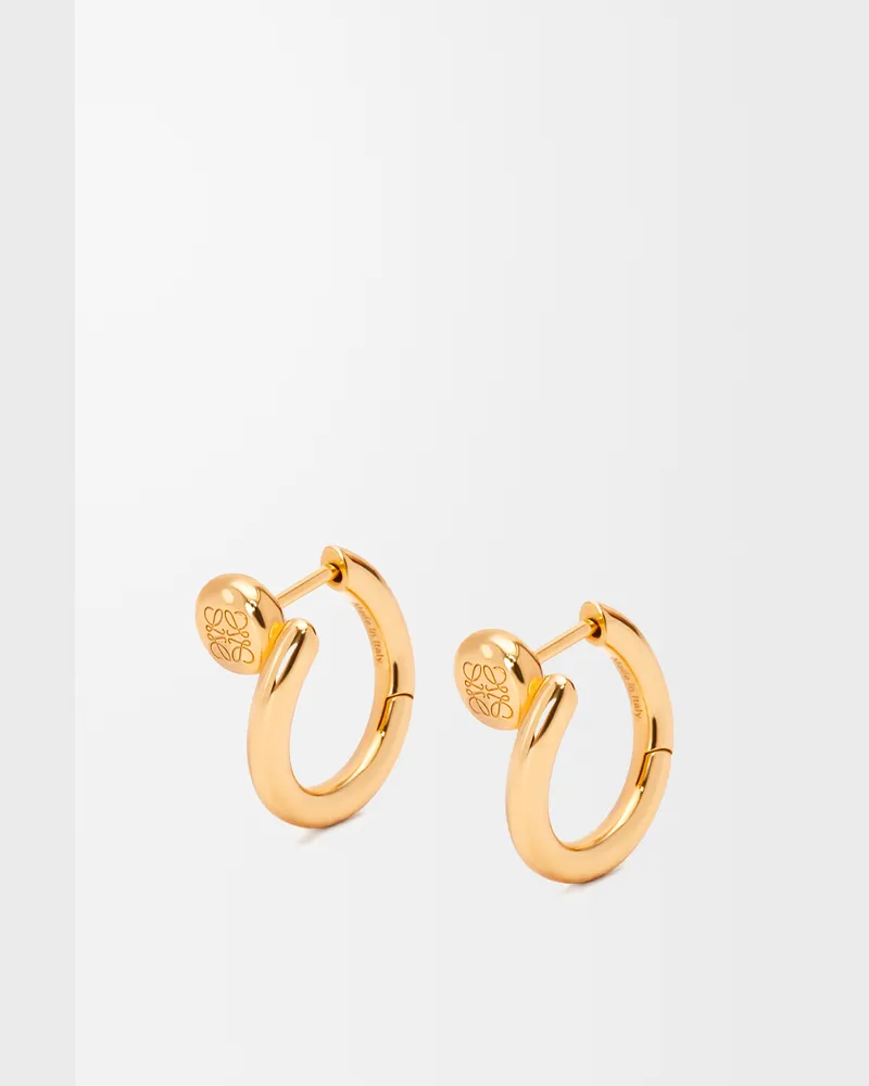 Loewe Anagram Pebble Mini Hoop Earrings Mujer Gold
