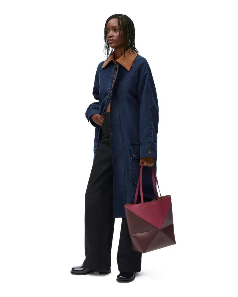 Loewe Luxury Coat in cotton Indigo