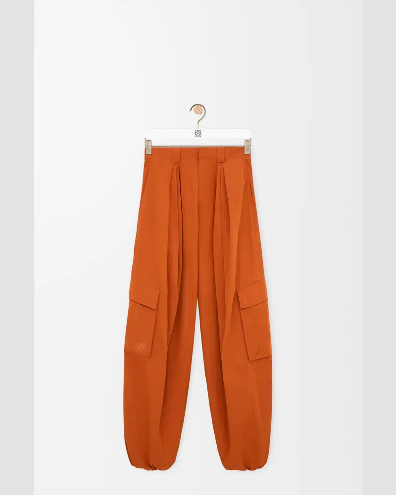 Loewe Pleated Cargo Trousers In Technical Shell Size Hombre Dark