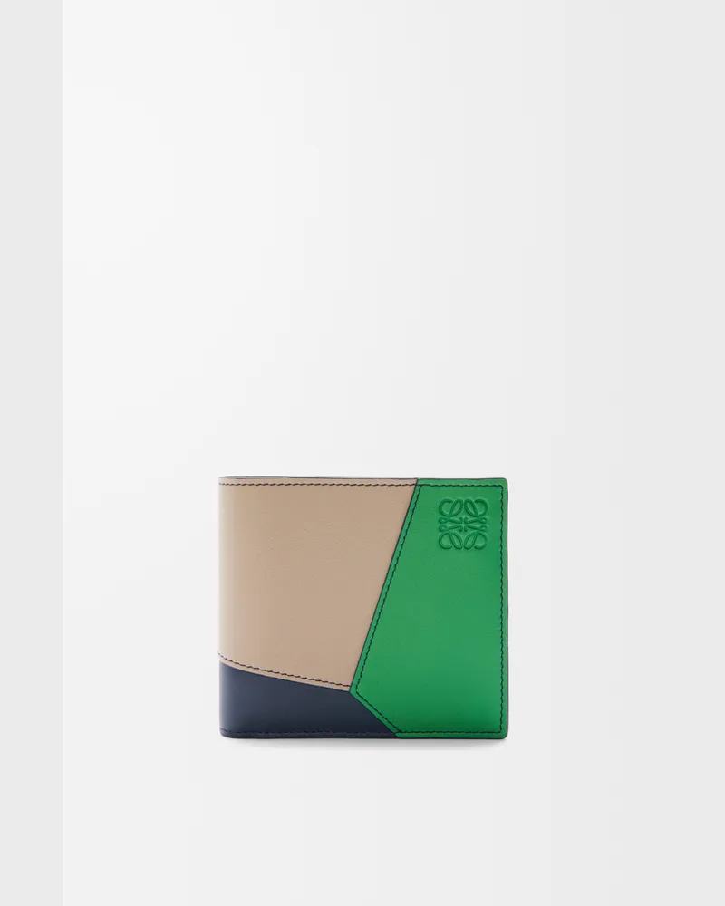 Loewe Puzzle Bifold Wallet In Leather skin Hombre Sand