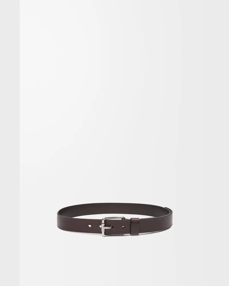 Loewe Roller Curve Belt In Vegetable-tanned Leather skin Size Hombre Dark