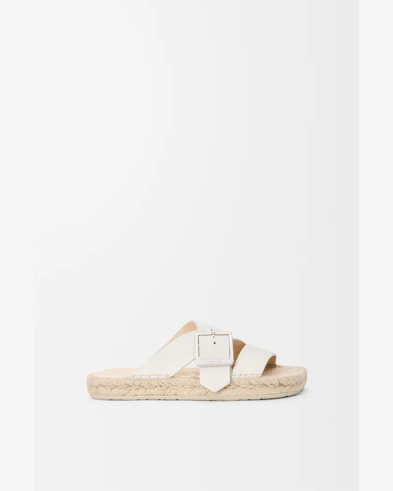 Loewe Petal Espadrille Slide In Soft Leather skin Size Mujer White