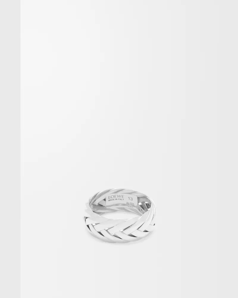 Loewe Braided Ring In Sterling Silver Size Mujer Silver