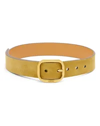 Loewe Luxury Rounded soft belt in suede Rusty