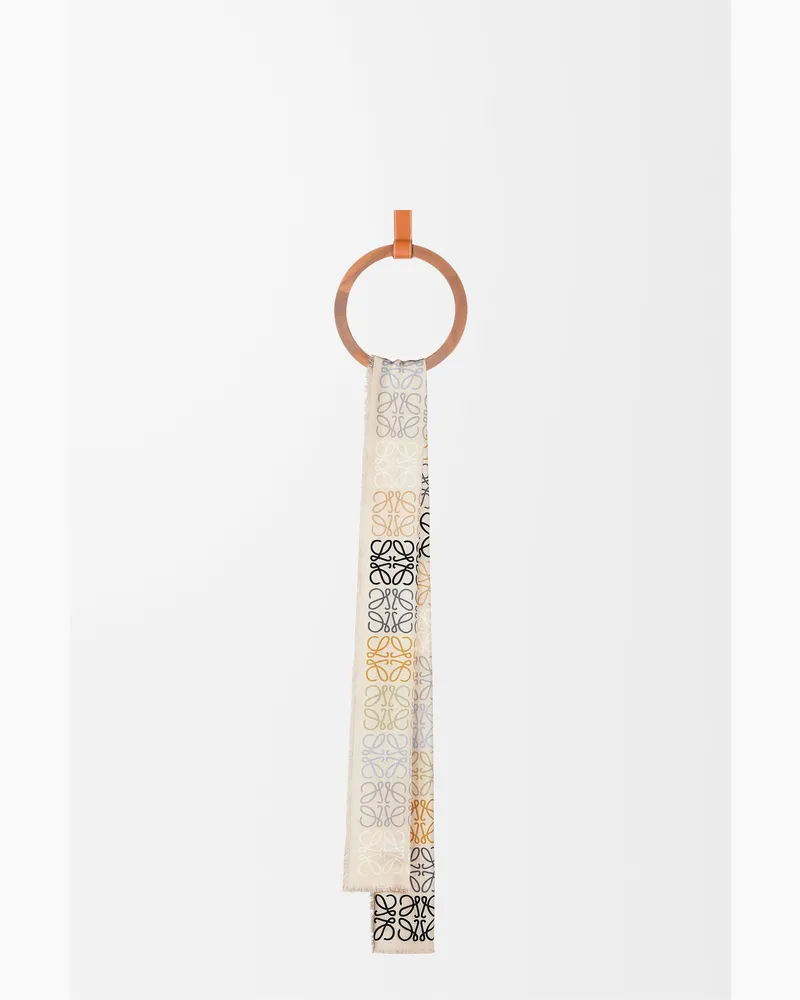 Loewe Anagram Scarf In Wool Silk And Cashmere Mujer Multicolor