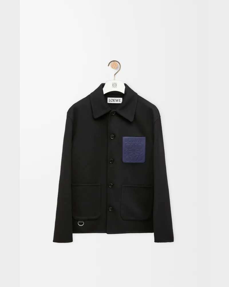 Loewe Workwear Jacket In Wool And Cashmere Size Hombre Black