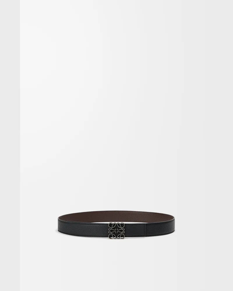 Loewe Reversible Anagram Belt In Supple Grained Leather skin Size Hombre Black