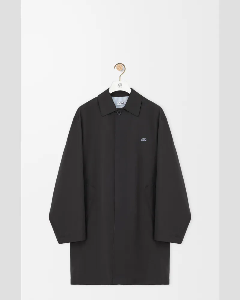 Loewe Trench Coat In Technical Silk Size Hombre Black