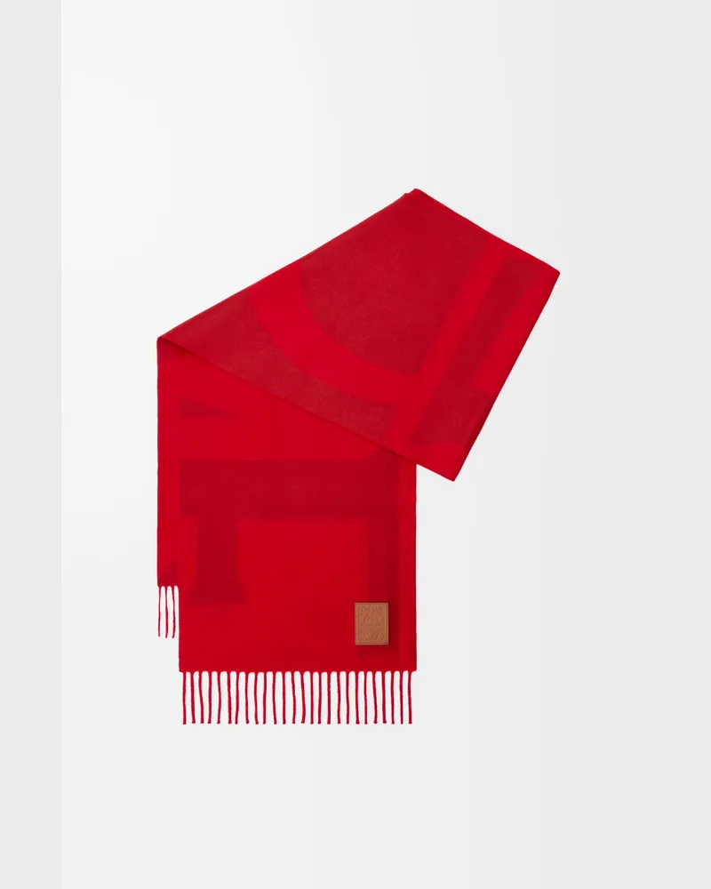 Loewe Scarf In Cashmere Mujer Red