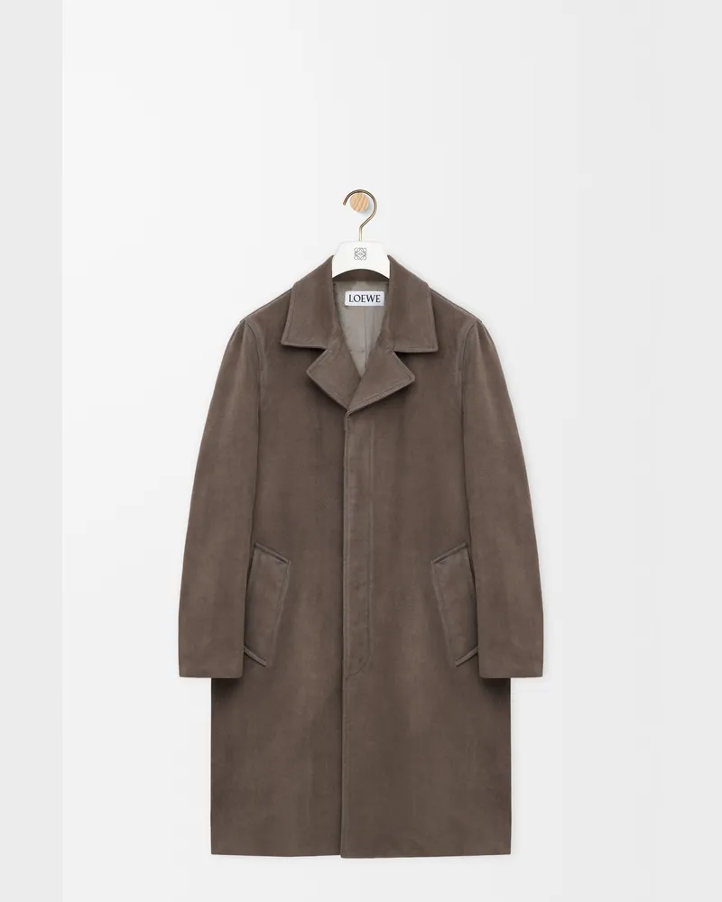 Loewe Coat In Cotton Blend Size Hombre Khaki