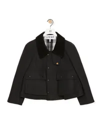 Loewe Luxury Trapeze parka in waxed cotton Black