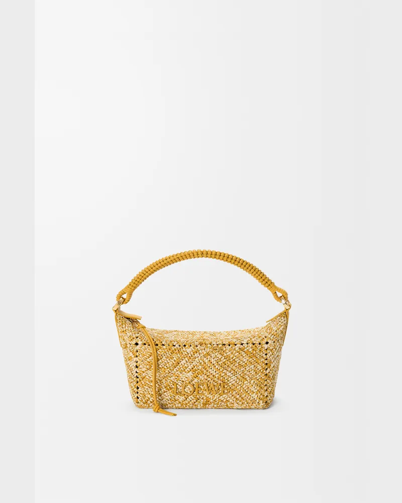 Loewe Cala Mini Bag In Melange Raffia Mujer Mustard