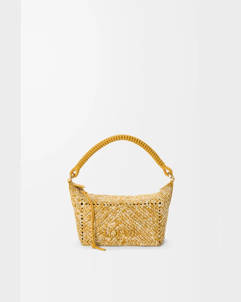 Loewe Cala Mini Bag In Melange Raffia Mujer Mustard