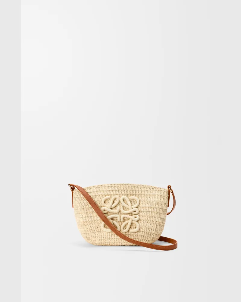 Loewe Eclipse Pochette In Raffia And Leather skin Mujer Natural