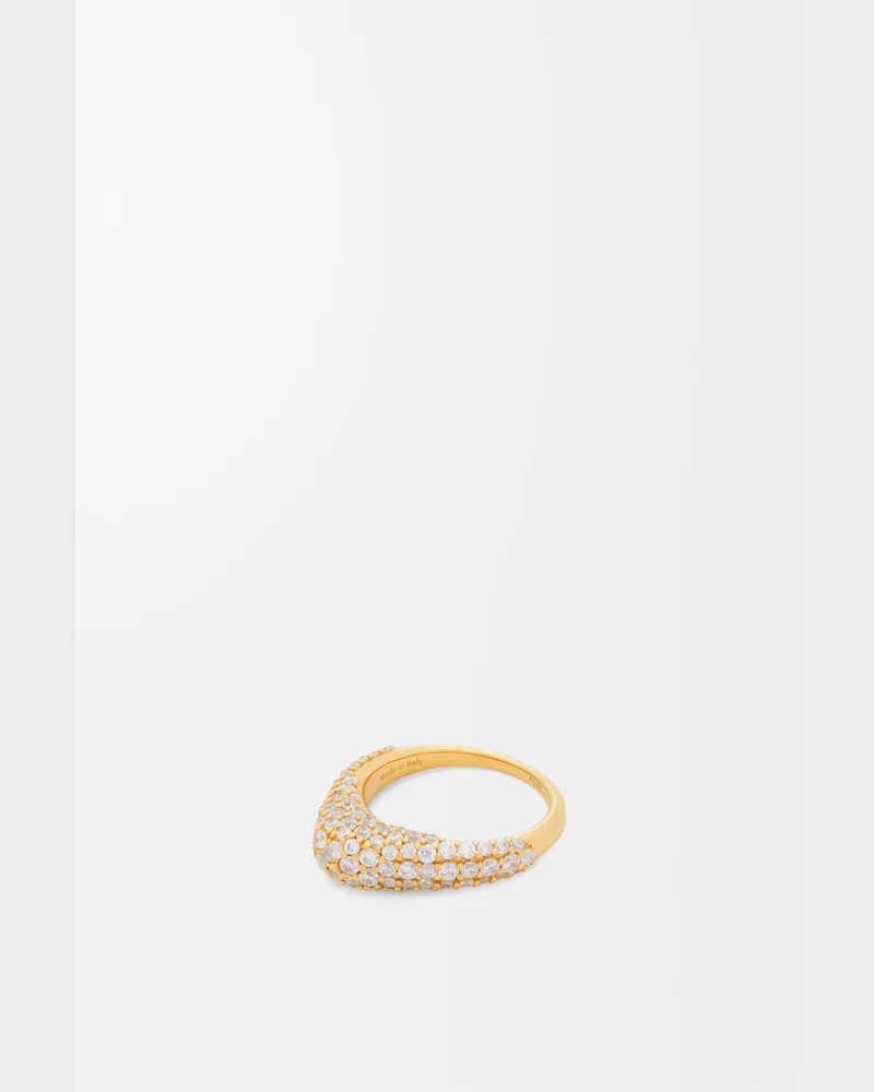 Loewe Stirrup Ring In Sterling Silver And Crystals Size Mujer Gold