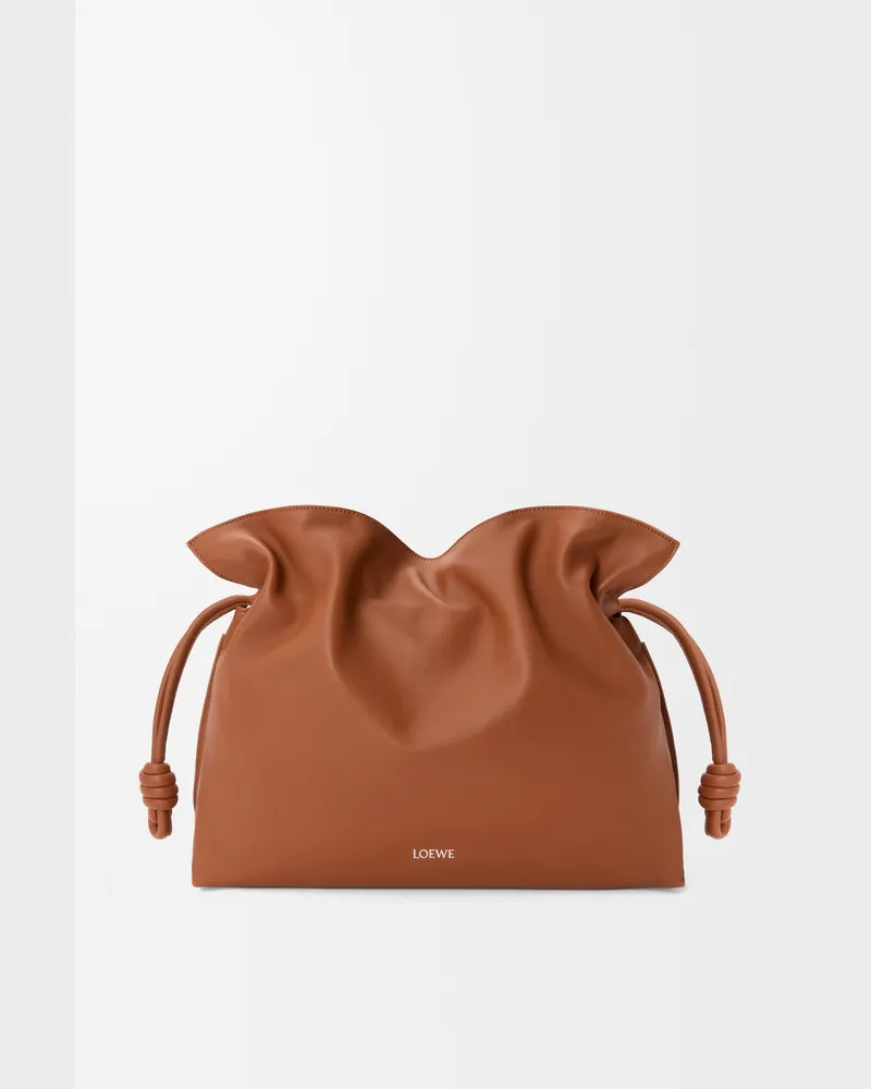 Loewe Large Flamenco Clutch In Nappa Leather skin Mujer Squirrel