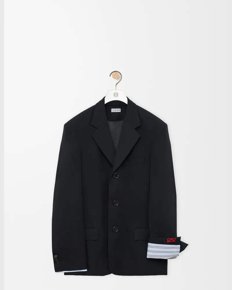 Loewe Jacket In Wool Size Mujer Black