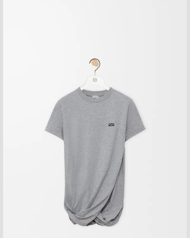 Loewe Draped T-shirt In Cotton Size Mujer Grey