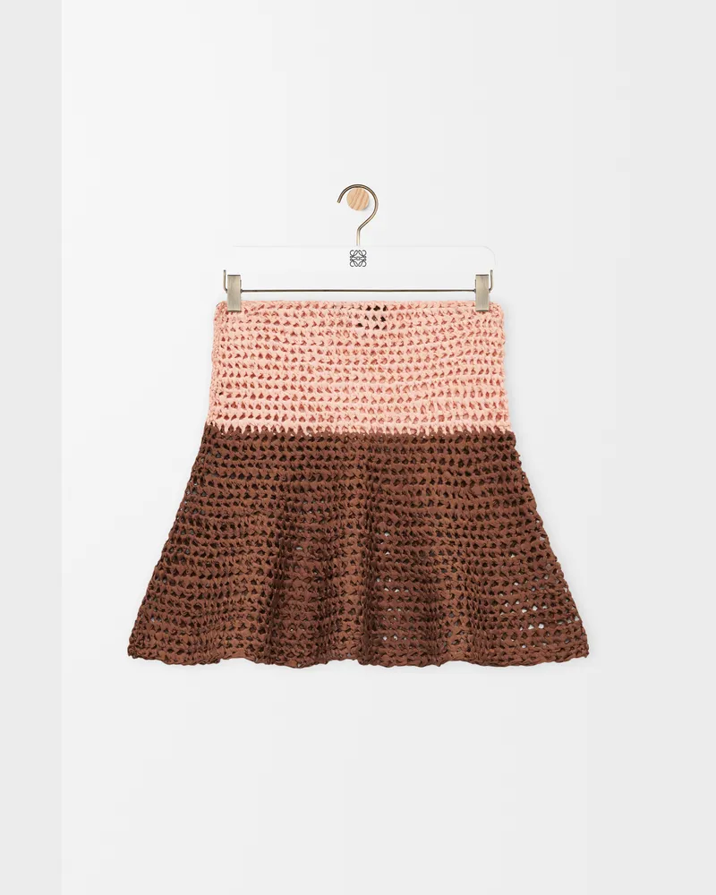 Loewe Mini Skirt In Silk Size Mujer Beige