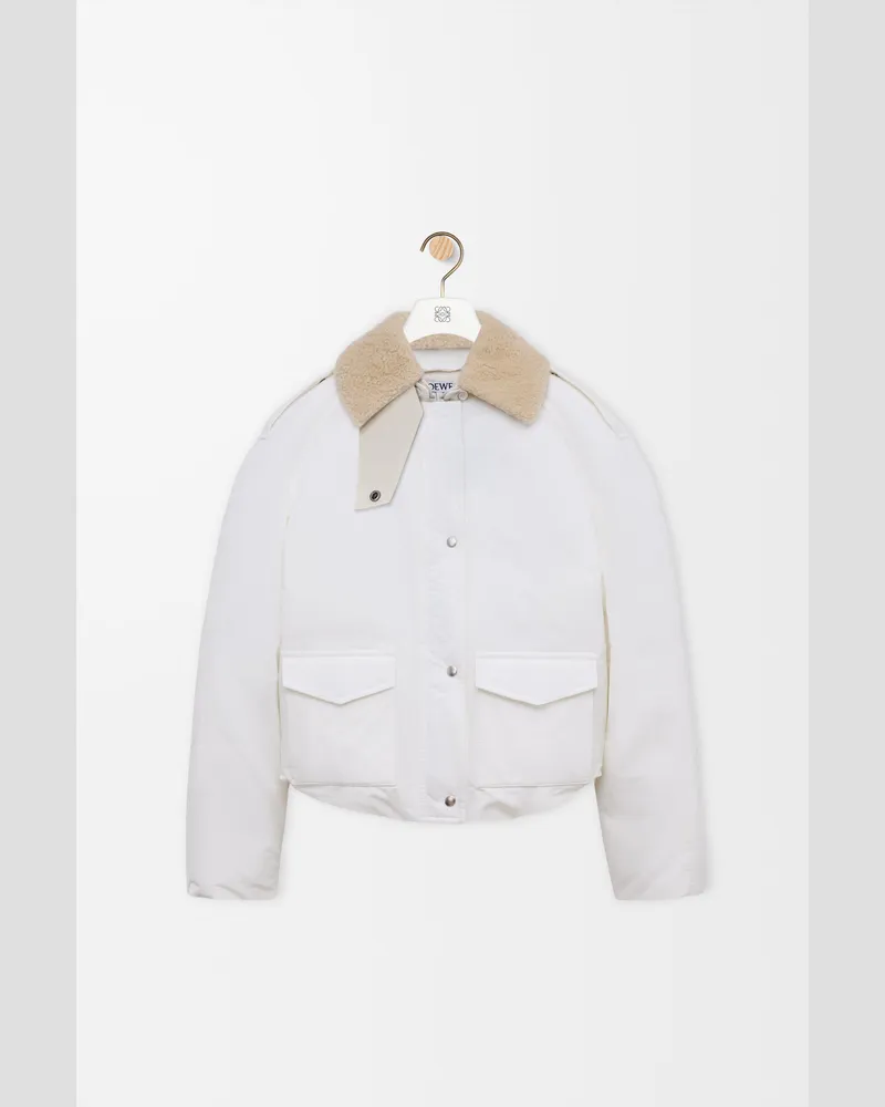 Loewe Puffer Jacket In Technical Cotton Size Mujer Ivory