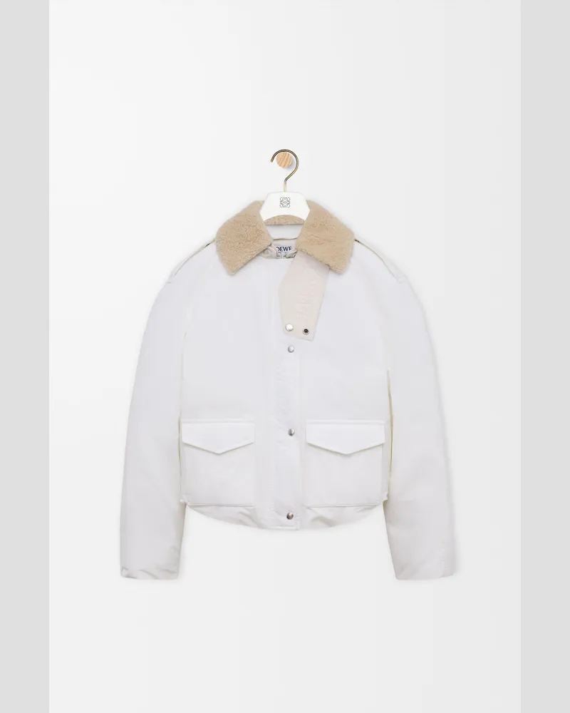 Loewe Puffer Jacket In Technical Cotton Size Mujer Ivory