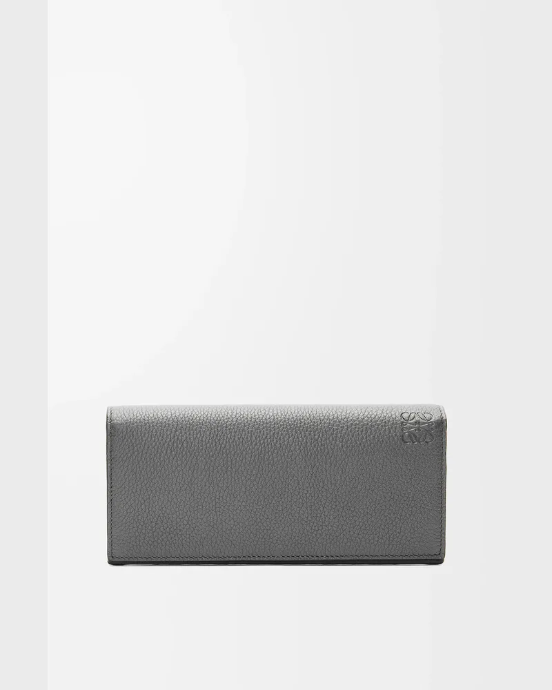 Loewe Long Horizontal Wallet In Soft Grained Leather skin Hombre Anthracite