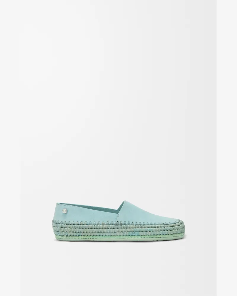 Loewe Rio Slipper In Suede And Raffia Size Mujer Light