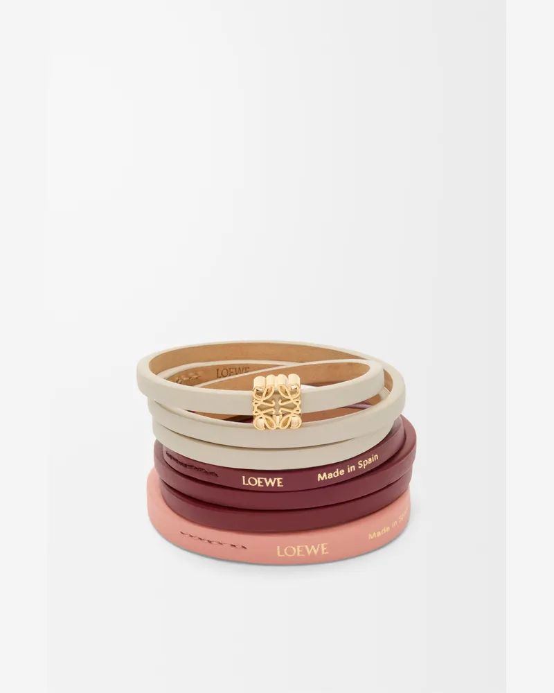 Loewe Twist Double Bracelet In Leather skin Size Mujer Light