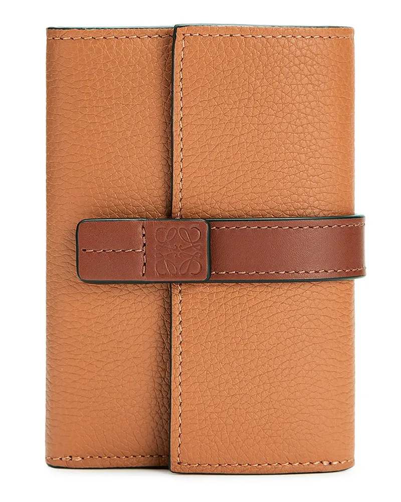 Loewe Luxury Small vertical wallet in soft grained calfskin Light