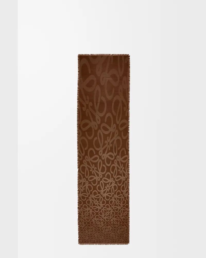 Loewe Scarf In Silk And Wool Mujer Havana