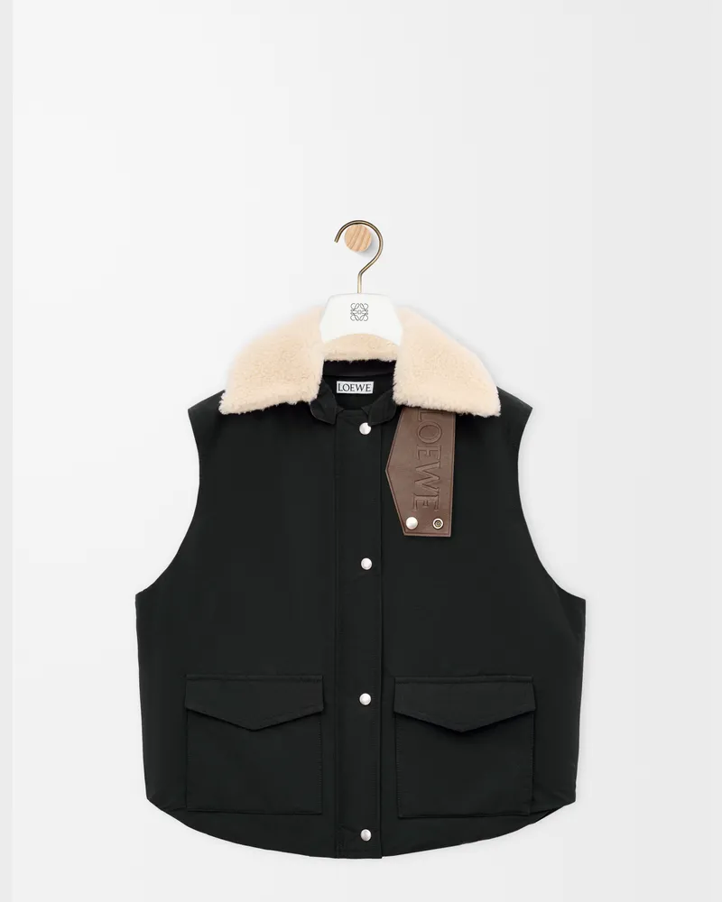 Loewe Sleeveless Vest In Technical Cotton Size Mujer Black