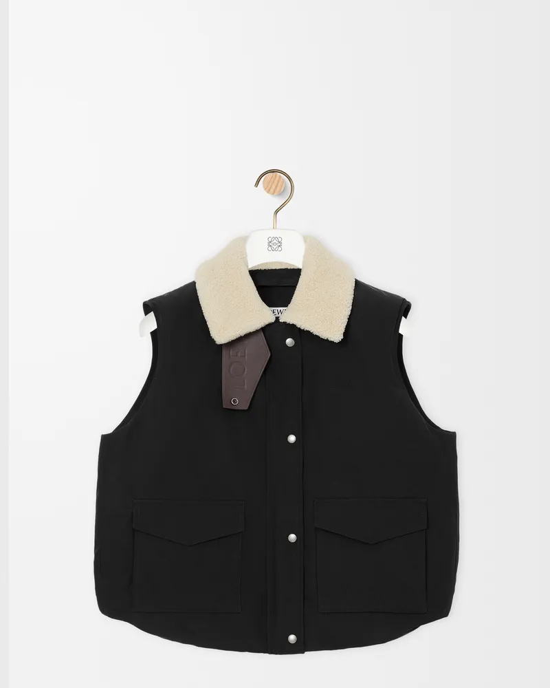 Loewe Sleeveless Vest In Technical Cotton Size Mujer Black