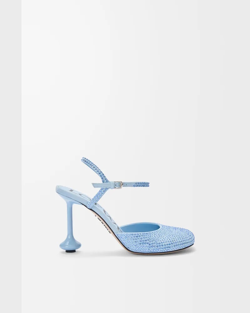 Loewe Toy Ankle Strap Pump In Rhinestone-embellished Suede Size Mujer Baby
