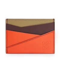 Loewe Luxury Puzzle plain cardholder in classic calfskin Burgundy