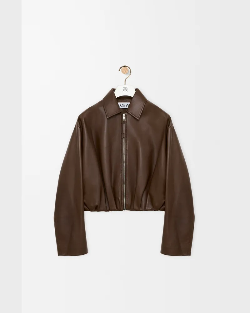 Loewe Draped Jacket In Nappa Lambskin Size Mujer Chocolate