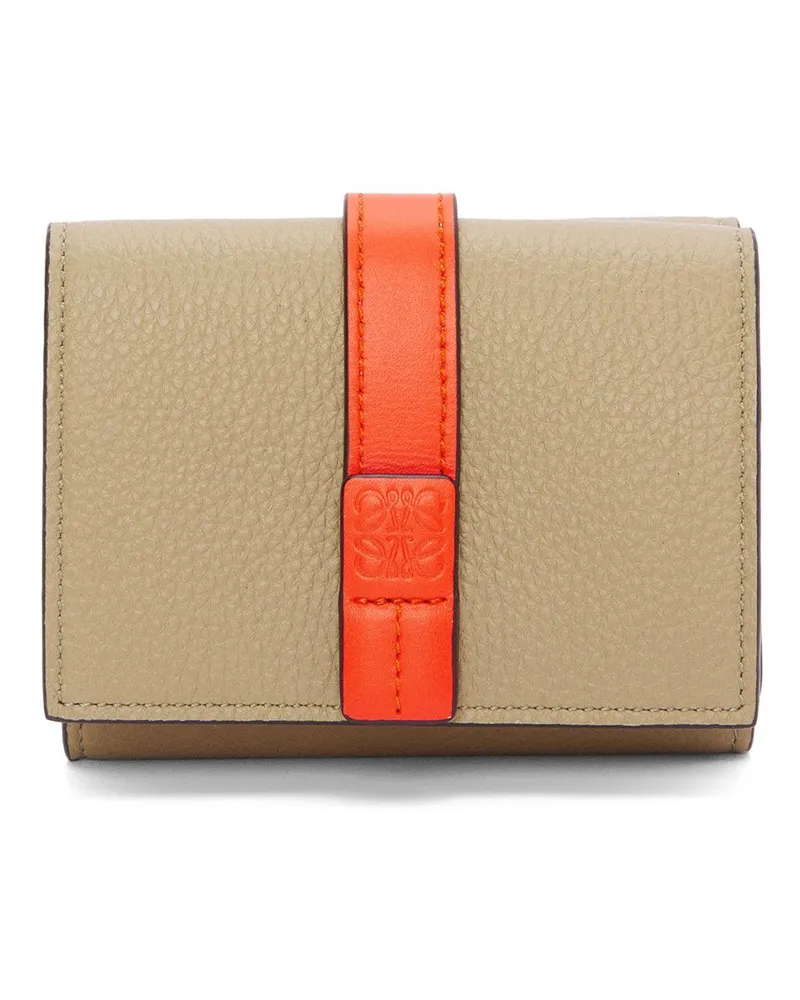 Loewe Luxury Trifold wallet in soft grained calfskin Clay