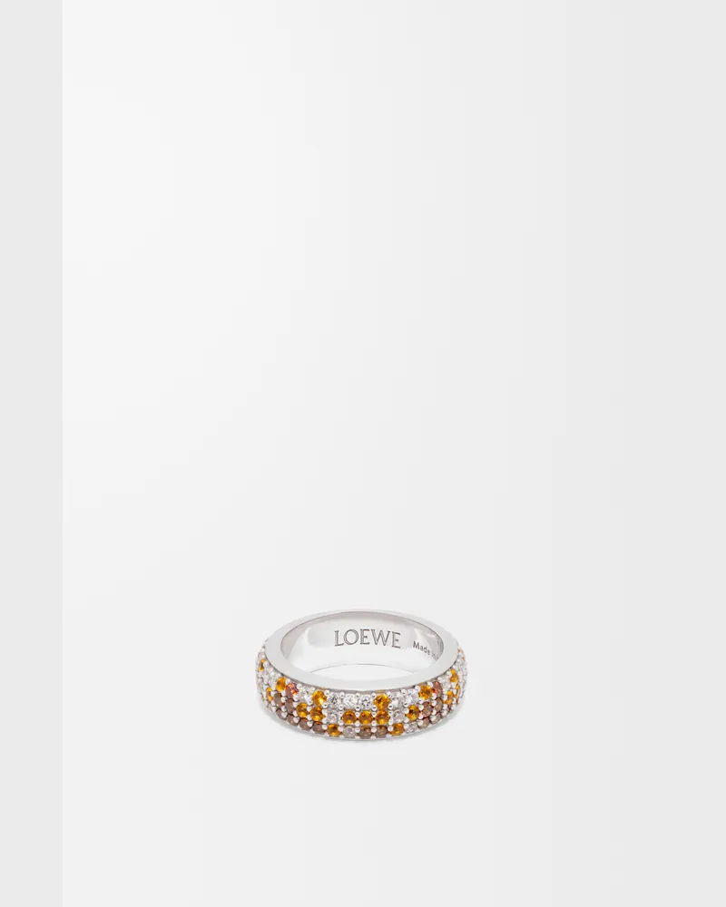 Loewe Thin Pavé Ring In Sterling Silver And Crystals Size Mujer Silver