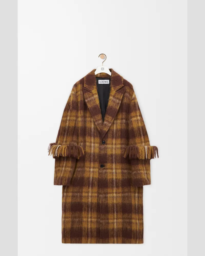 Loewe Coat In Mohair And Wool Blend Size Mujer Yellow